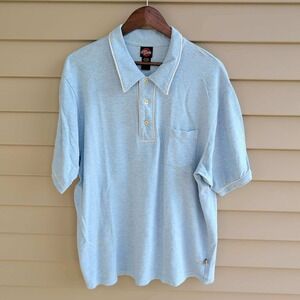 Nick Danger Polo Shirt Mens XL Light Blue Short Sleeve Contrast Trim Cotton